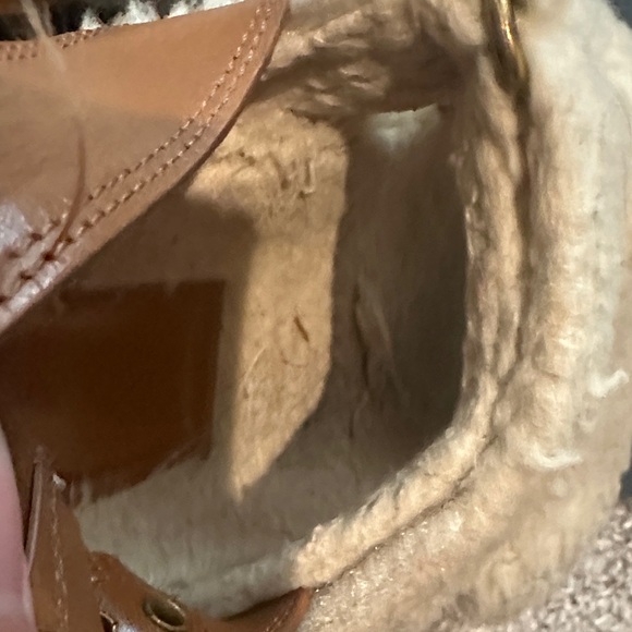 Zara Cream Shearling Strap Sandals - Picture 10 of 14